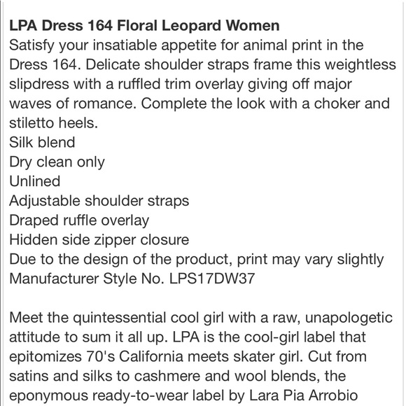 LPA Dress 164 in Floral Leopard XS - Picture 3 of 8